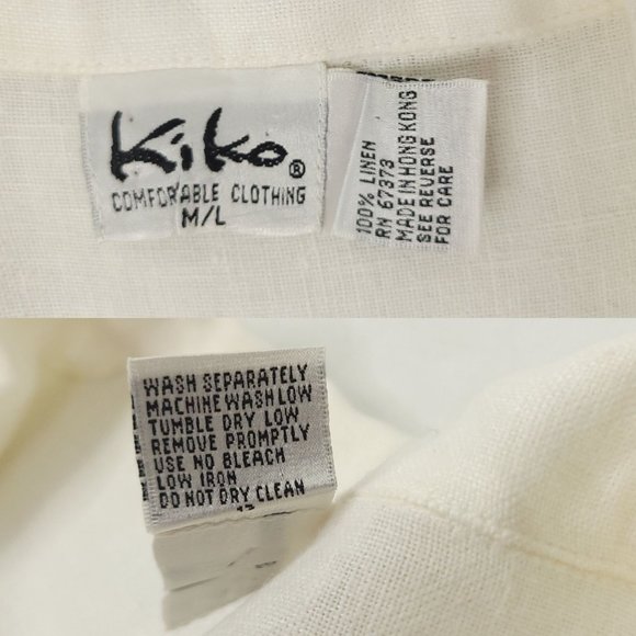 Kiko Comfortable Clothing Linen Button Front Shirt Womens Size M/L Side Vent - Picture 12 of 12